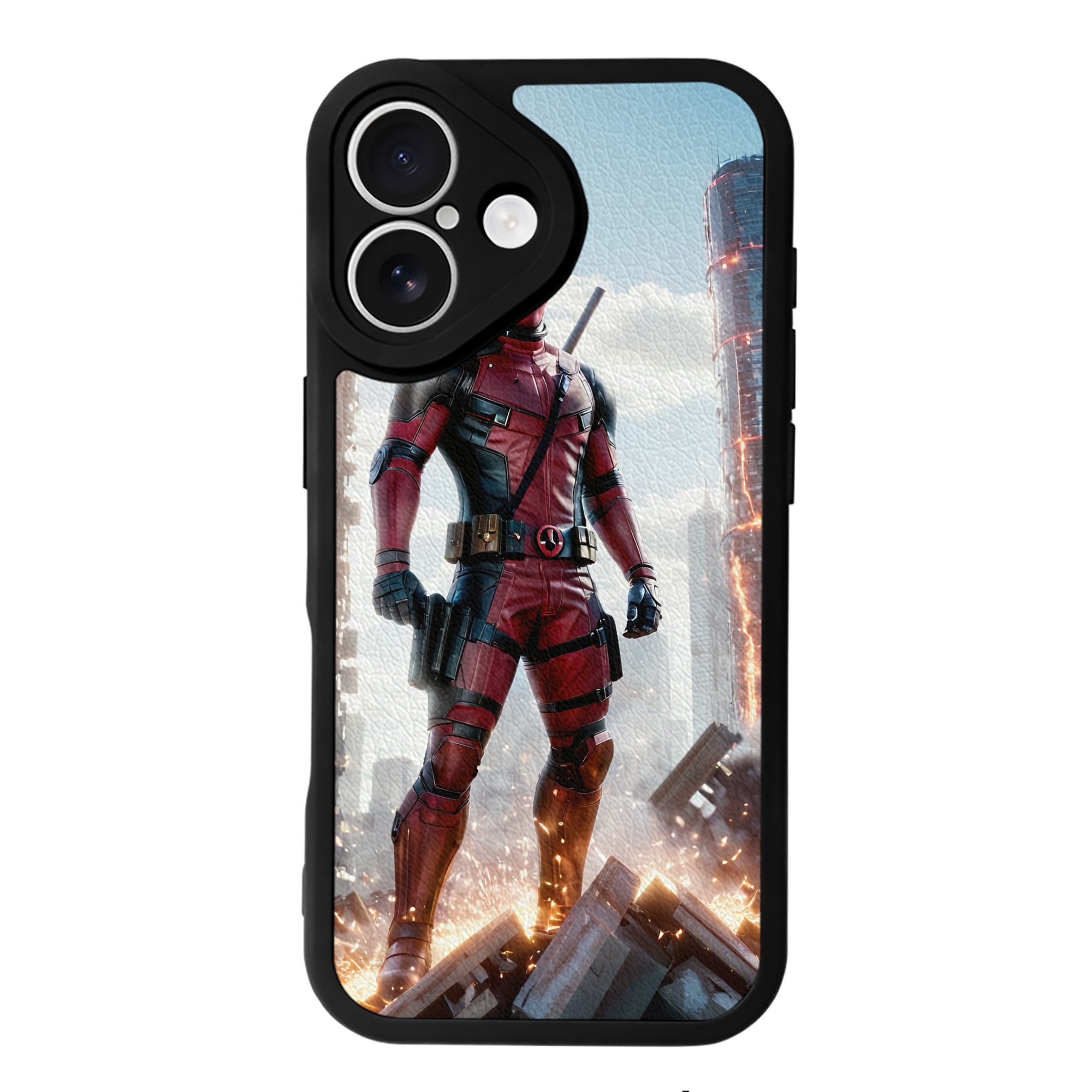 （画像用） Deadpool デッドプール 【iPhone 16シリーズ対応】シリコンスマホケース（レザー調） 材質：シリコン